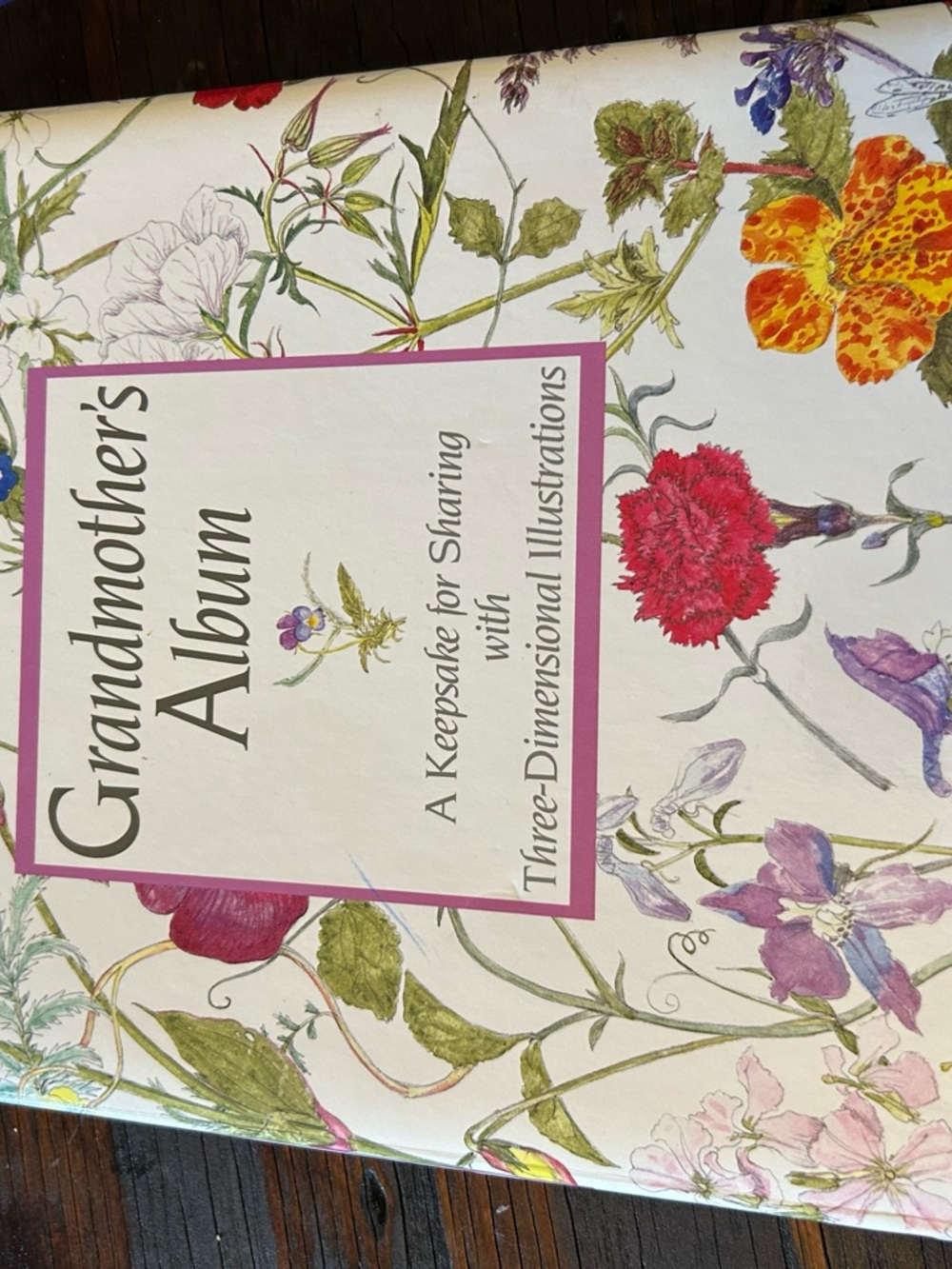 Grandmother's Album Keepsake Book - Floral White